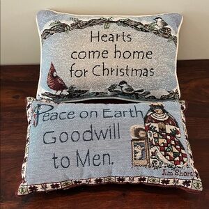 Jim Shore Holiday Decor Pillows - Set of 2 Festive Heartwarming Designs